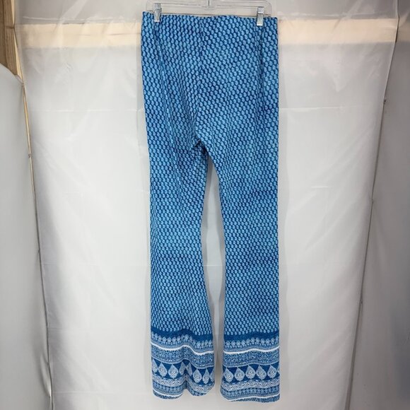 Show Me Your Mumu Women XL Bam Bam Bells Trouser Blue Paisley Pull On Pant 70s - Picture 3 of 9